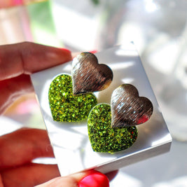 Boucles d'oreilles Coeur citron vert