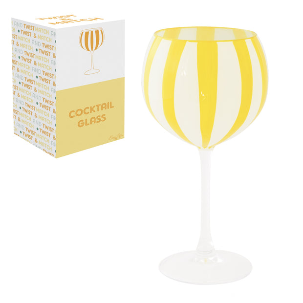 COFFRET 1 VERRE A GIN DECORE A LA MAIN - TWIST & MATCH - JAUNE SUMMER