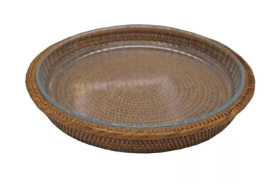 Plat à tarte rotin et pyrex mohinga