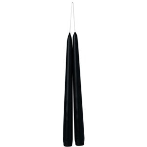 Bougie Conique 24 cm Conique set de 2 pces Noir, Ihr