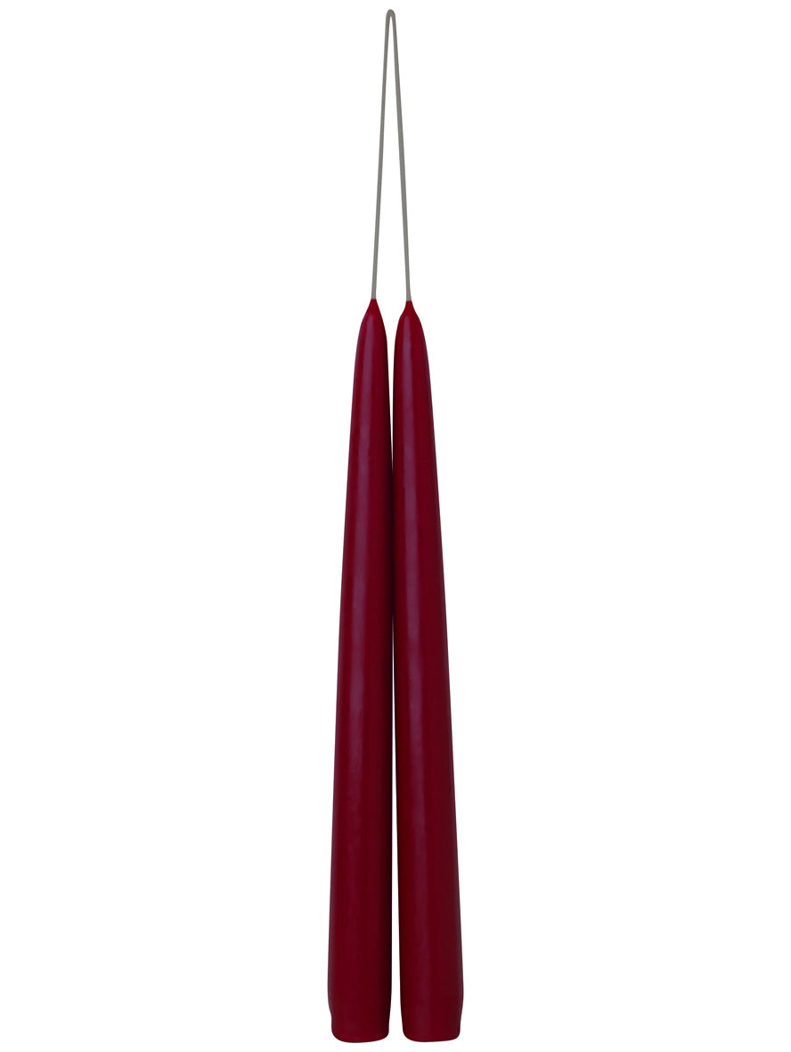 Bougie Conique 24 cm Set de 2 pces Rouge foncé, Ihr