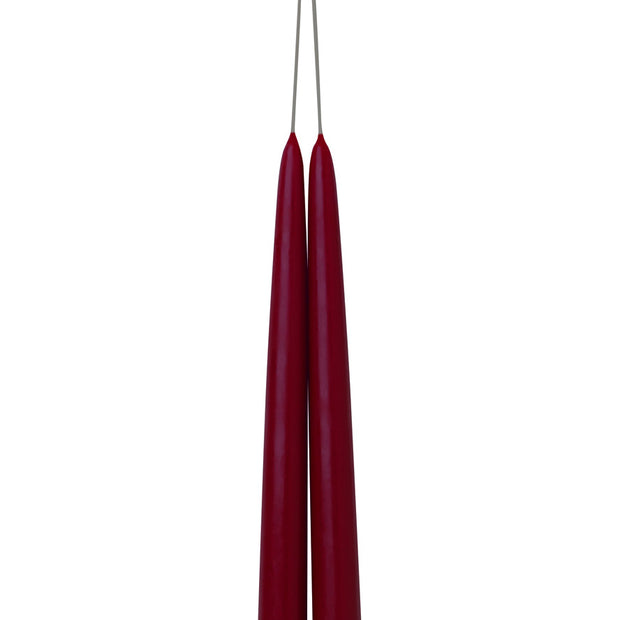Bougie Conique 24 cm Set de 2 pces Rouge foncé, Ihr