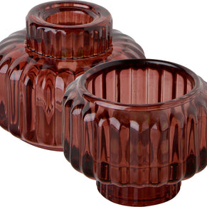 Bougeoir verre Rouge 2 formats