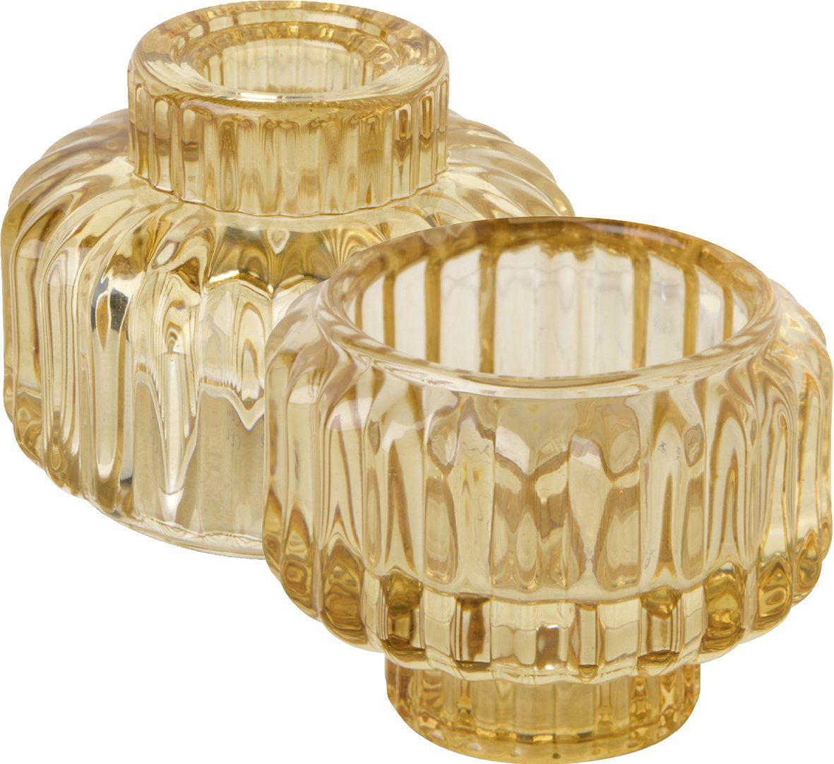 Bougeoir verre AMBRE 2 formats