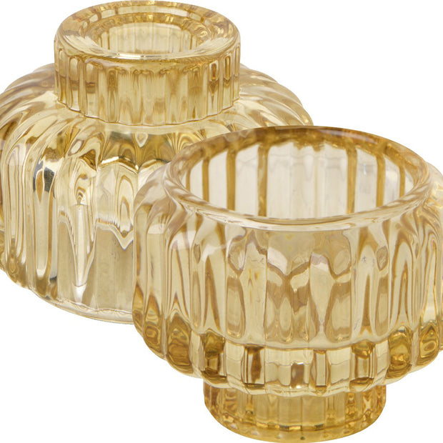 Bougeoir verre AMBRE 2 formats