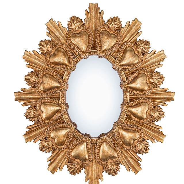 Miroir ovale coeurs