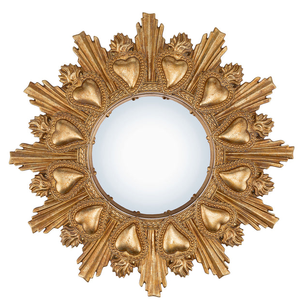 Miroir rond coeurs