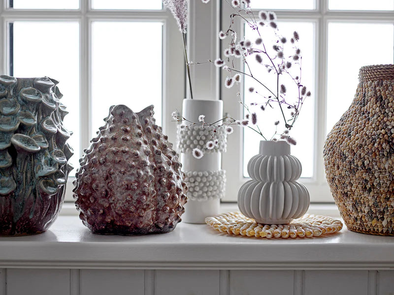 Barrit Vase, Blanc, Grès