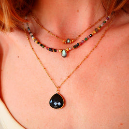 Collier Justine  Onyx Noir