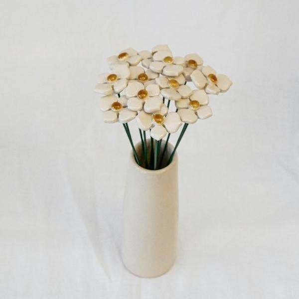 Hortensia en céramique diamètre env. 3 cm | tige 20 cm: Bleu clair