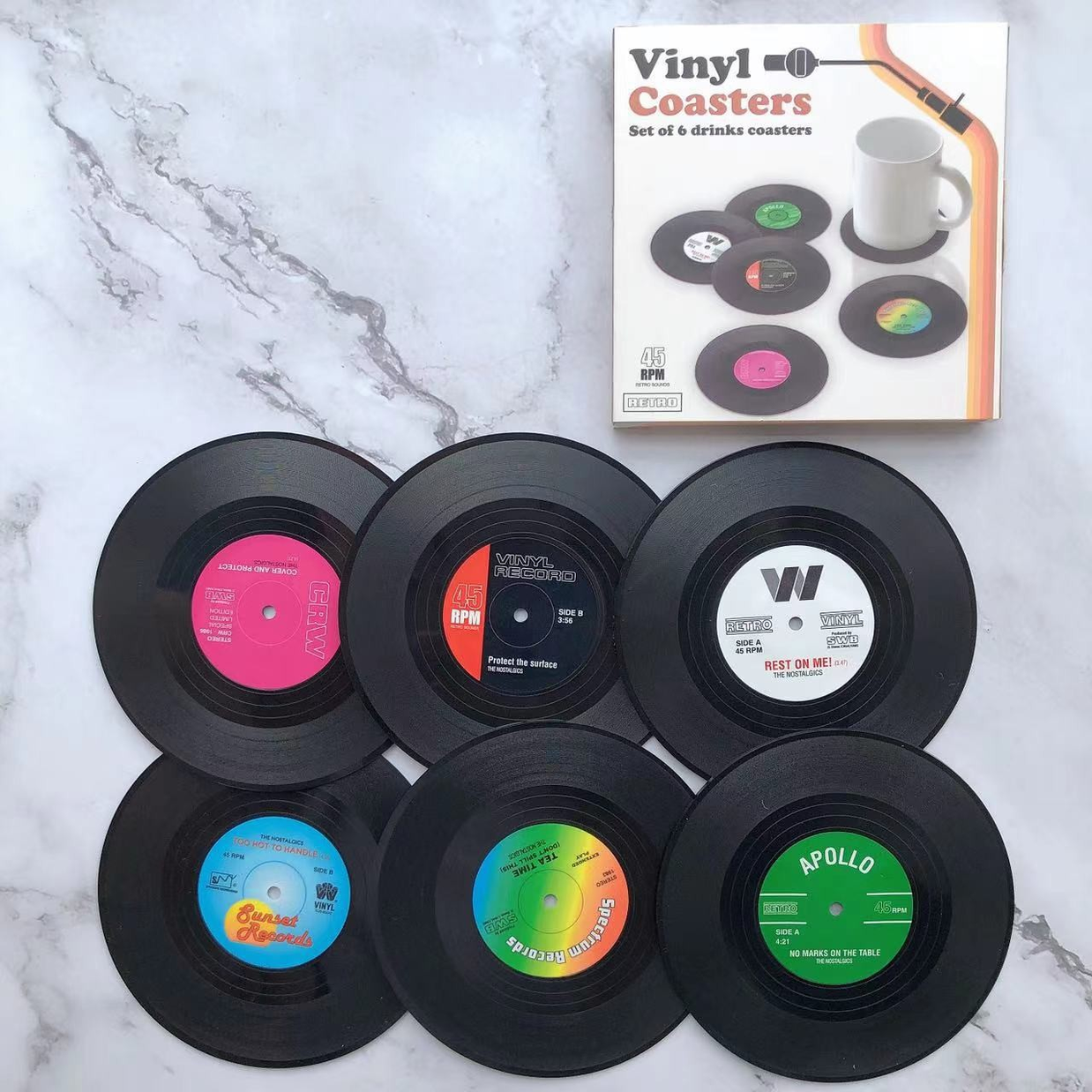 Dessous de verre LP - Boîte de 6 pièces