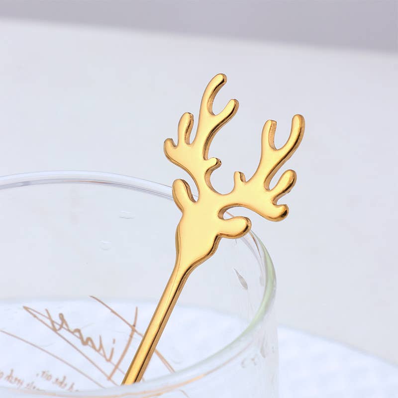 Fourchette à cerf pour Noël - Café, thé, dessert - 5 couleurs: Argent