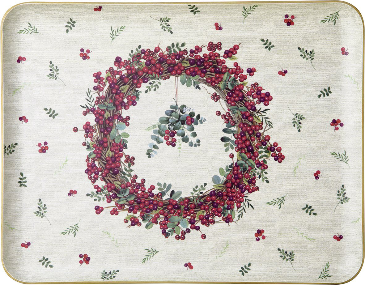 Plateau BERRY WREATH 36 X 28cm