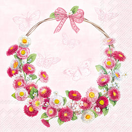 Serviettes Fleurs roses