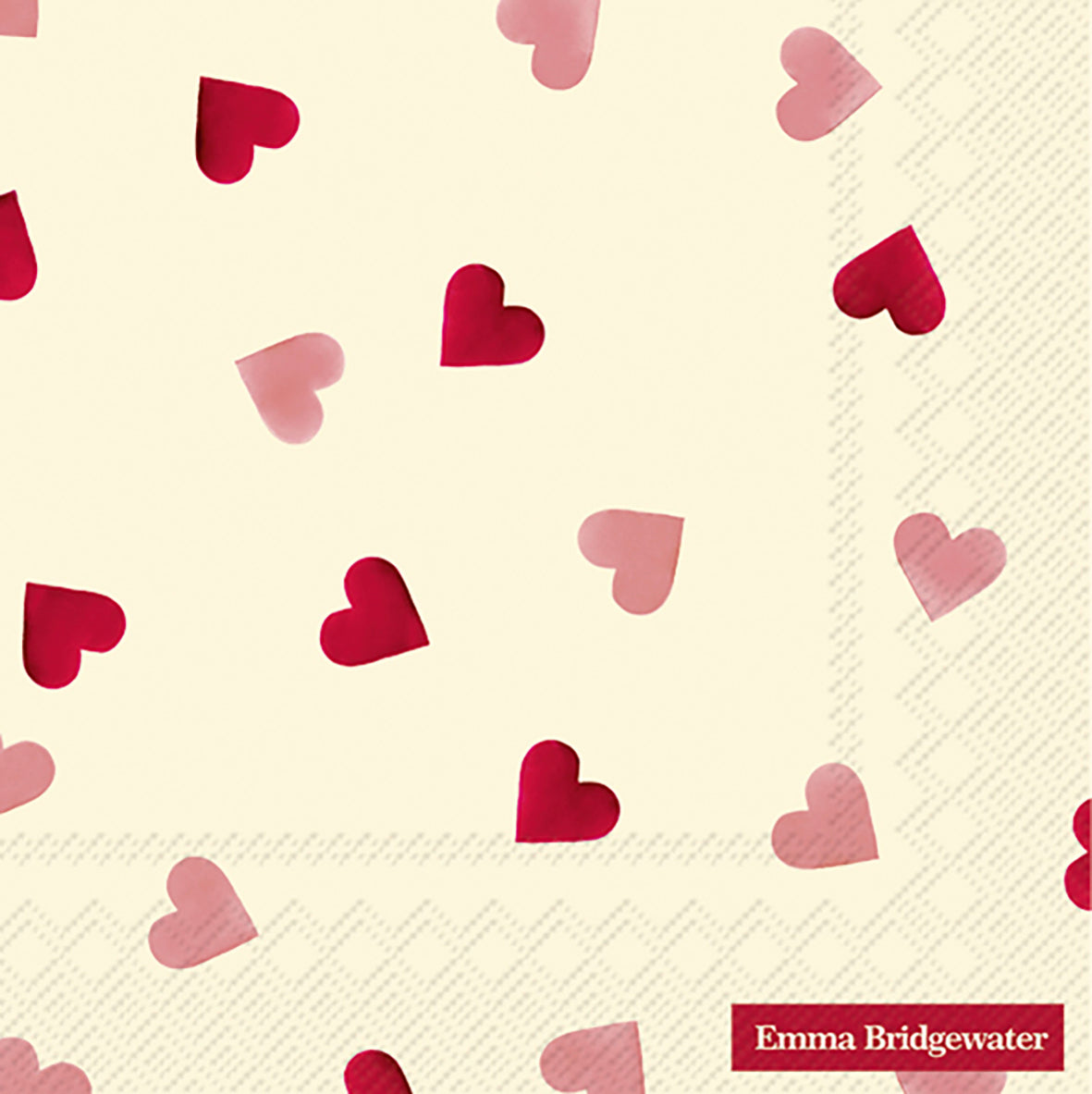Serviettes Coeurs Roses