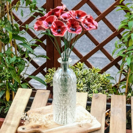 Coquelicot de diametre environ 5 cm, tige 39 cm: Rouge