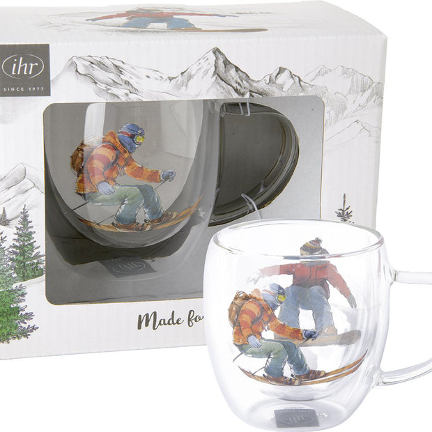 Mug double paroi BLACK SKI RUN
