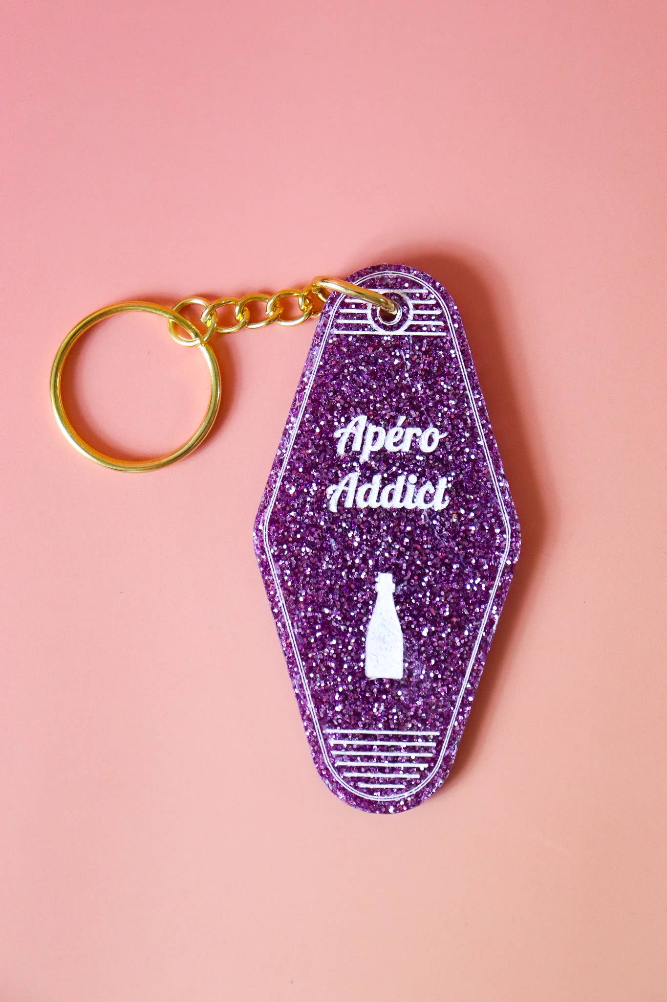 Porte clés Apéro Addict: Pailettes Pêche