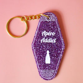 Porte clés Apéro Addict: Pailettes Pêche