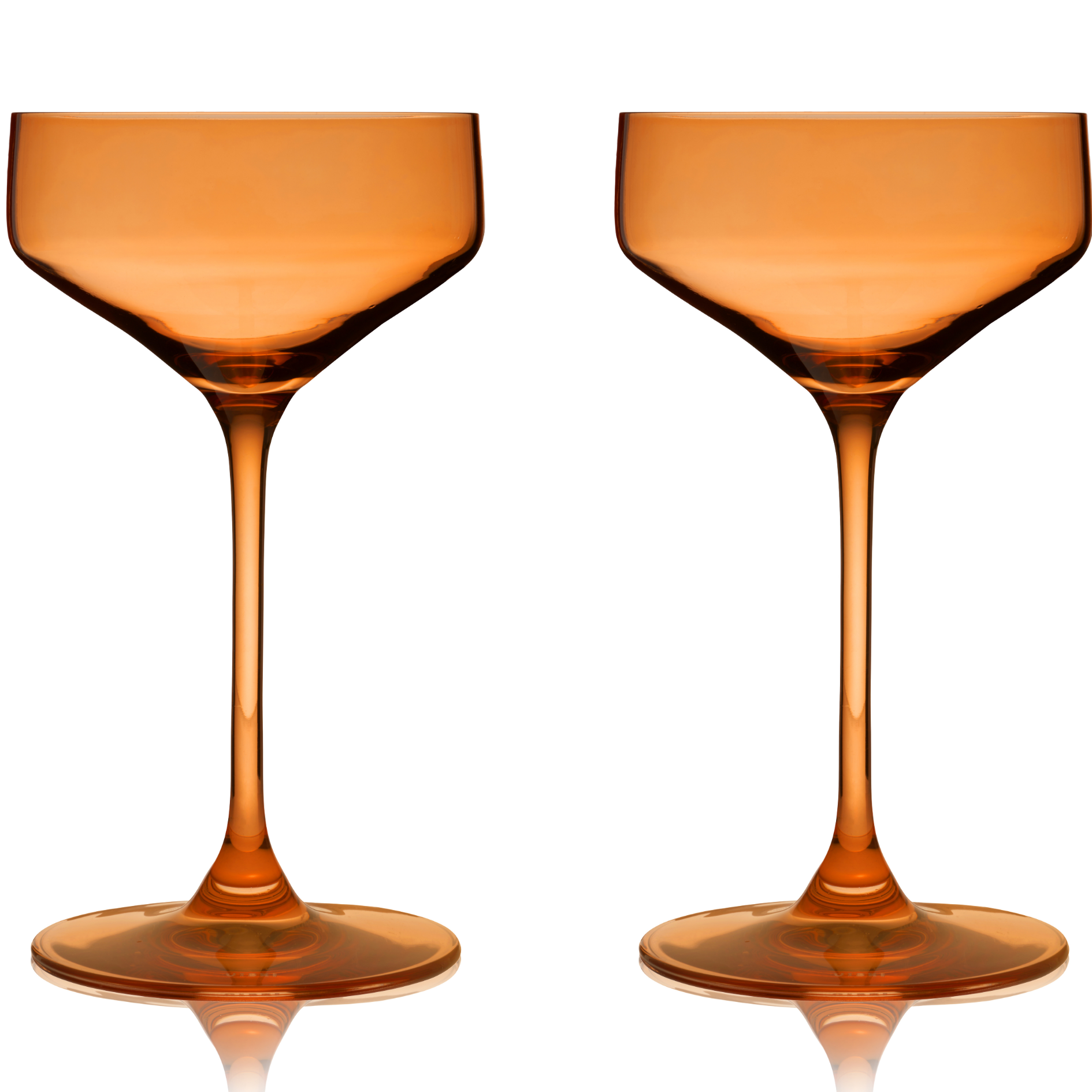 Réserve Nouvelles Coupes en Cristal Européennes - Ambre - Lot de 2