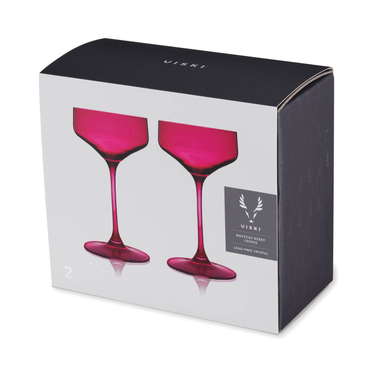 Coupes en Cristal Européennes - Rose - Lot de 2
