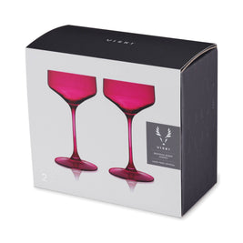 Coupes en Cristal Européennes - Rose - Lot de 2