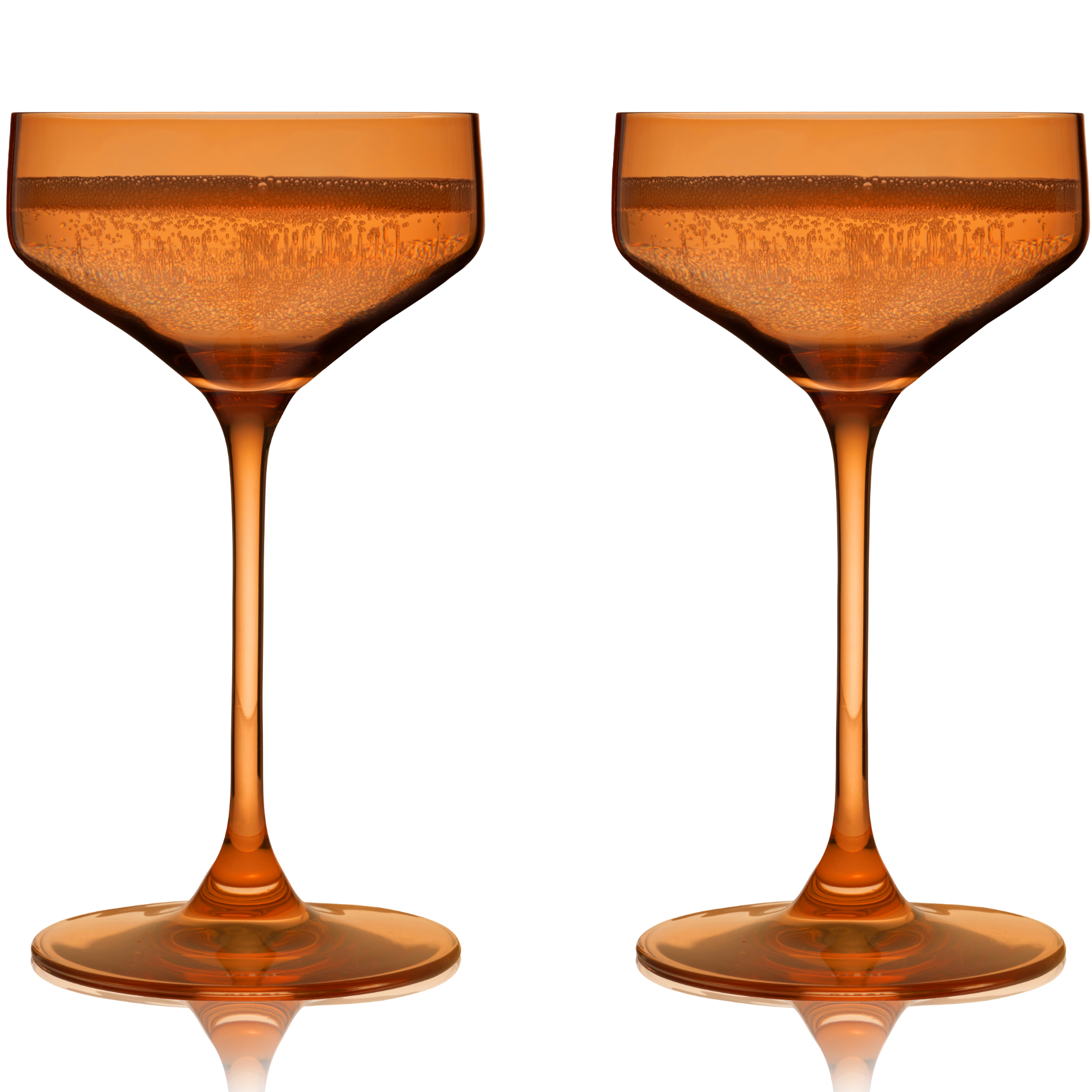Réserve Nouvelles Coupes en Cristal Européennes - Ambre - Lot de 2