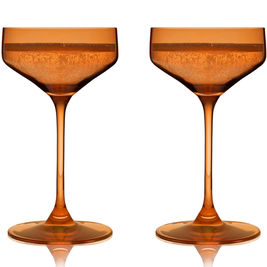 Réserve Nouvelles Coupes en Cristal Européennes - Ambre - Lot de 2