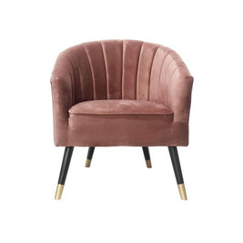 Fauteuil Royal Rose clair velours