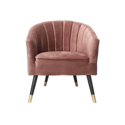 Fauteuil Royal Rose clair velours