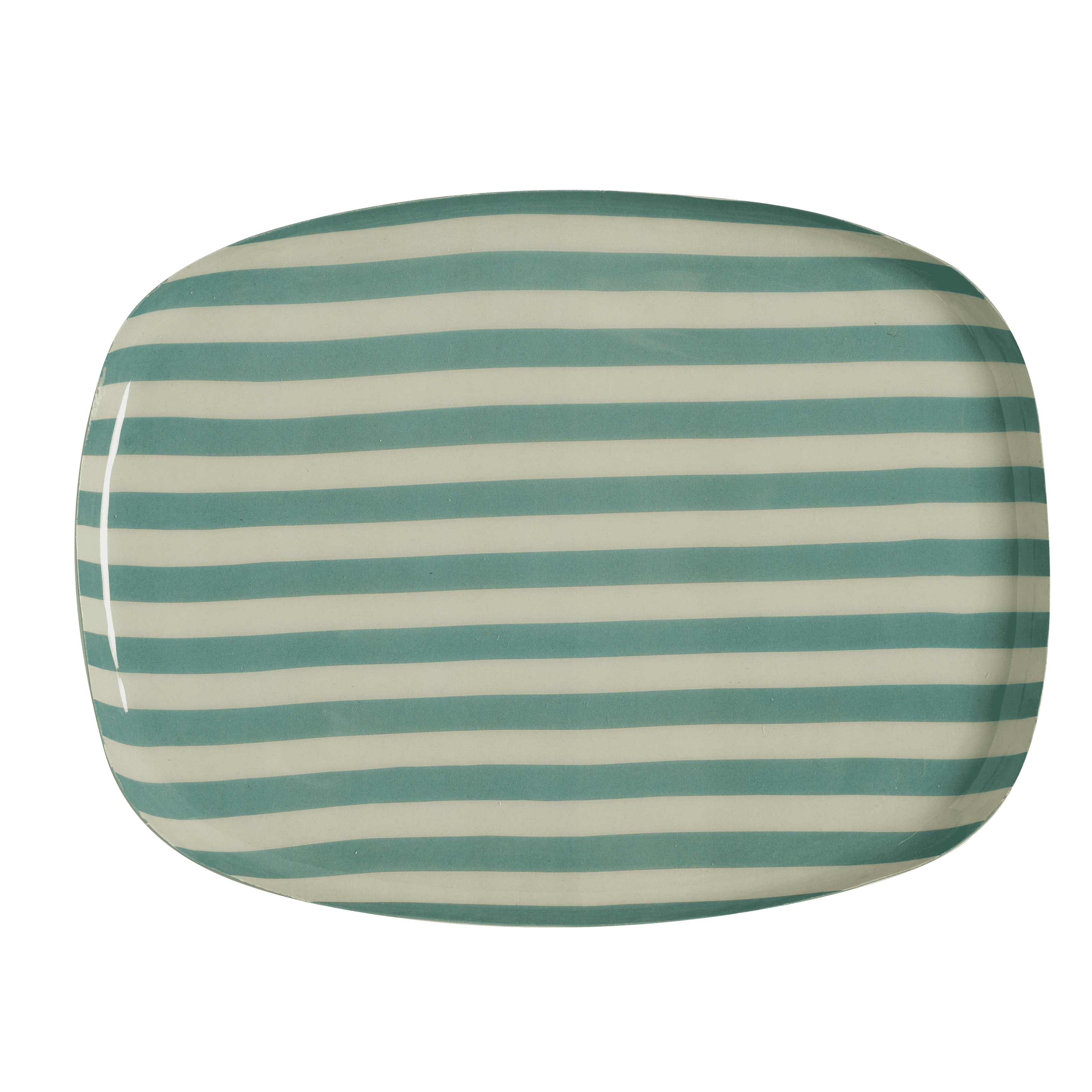 Plateau Coffee 30 cm - Rayures Emeraude