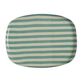 Plateau Coffee 30 cm - Rayures Emeraude