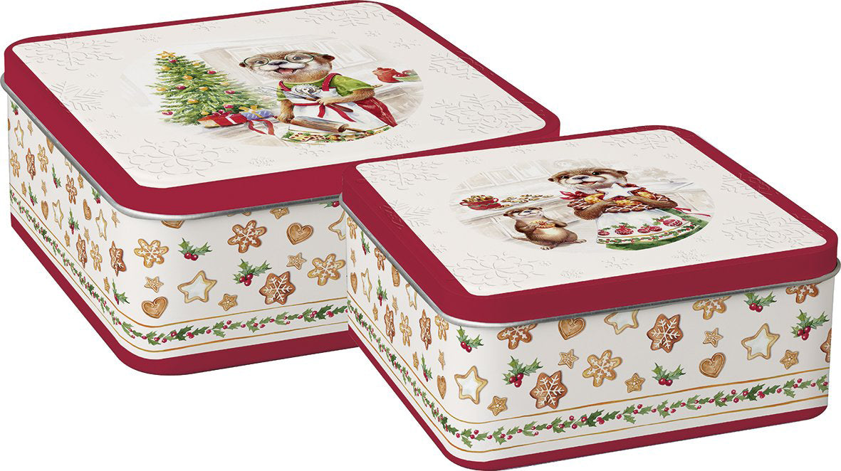 Boite biscuits Noël, set de 2