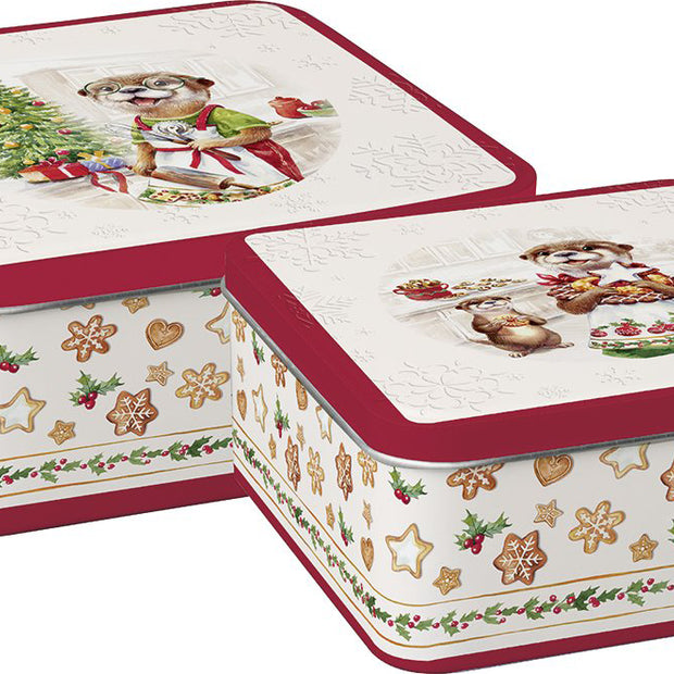 Boite biscuits Noël, set de 2
