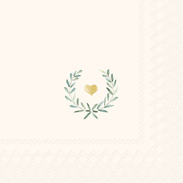 Serviettes Coeur de guirlande de Laurier