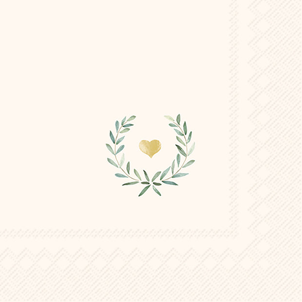 Serviettes Coeur de guirlande de Laurier