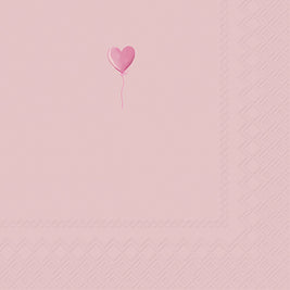 Serviettes Ballon Coeur rose