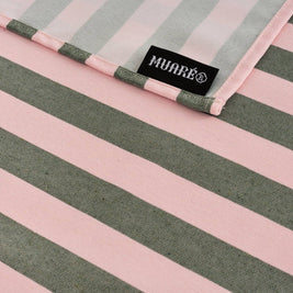 Nappe en jacquard Maglia Raya Rosa et Moss: 300 x 160 cm