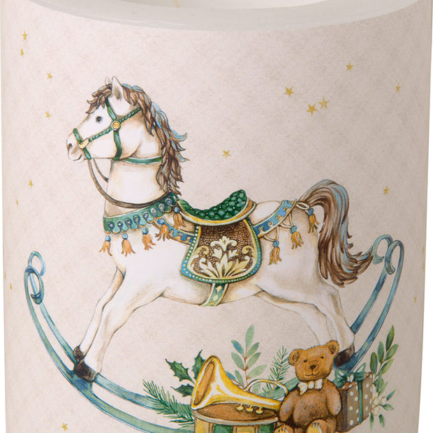 BOUGIE PHOTOP. D 9 H 10,5 - NOSTALGIC ROCKING HORSE