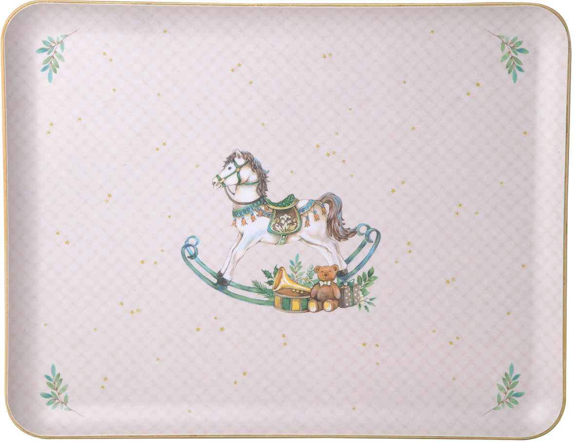 PLATEAU RECT. NOSTALGIC ROCKING HORSE