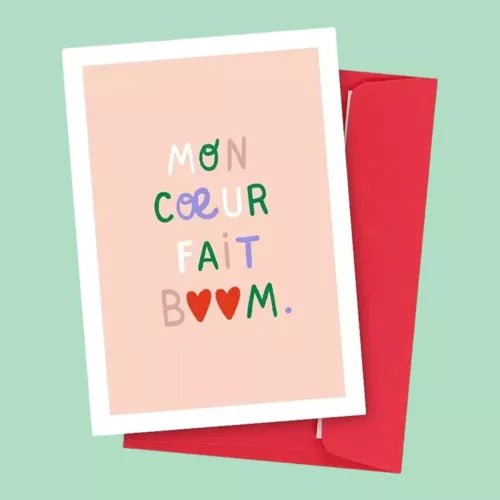 Carte postale Mon Coeur fait BOUM