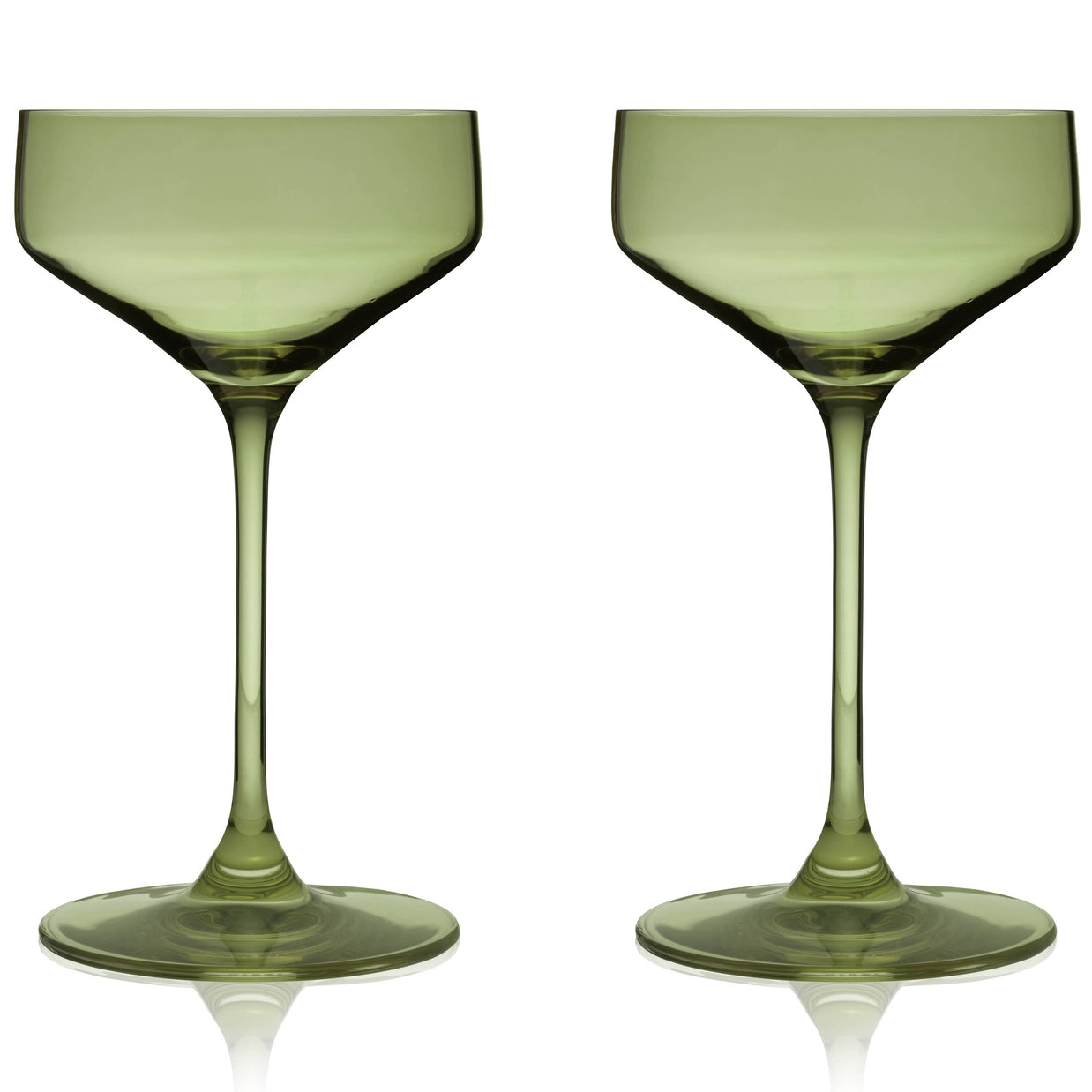 Coupes en Cristal Européennes - Sauge - Lot de 2