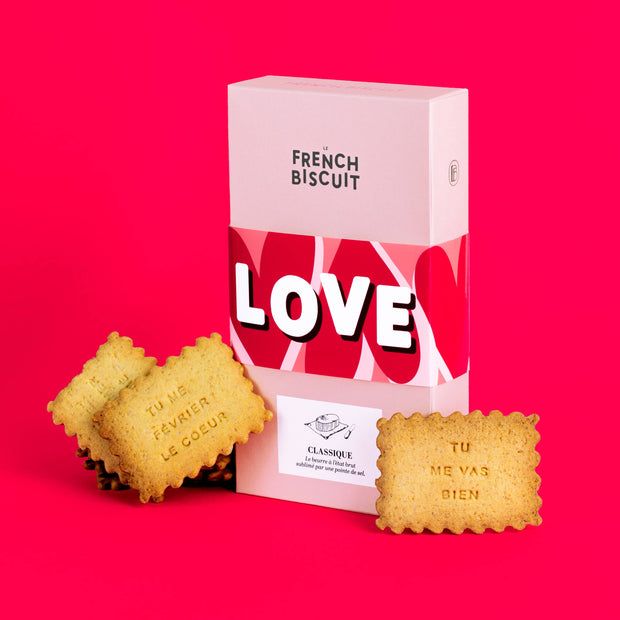Boîte de 12 biscuits LOVE Saint Valentin