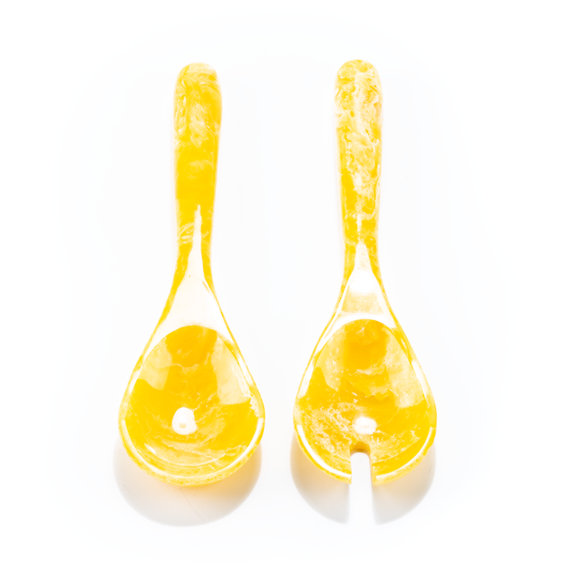 Couverts à salade | Ensemble d'ustensiles à salade | Paon | Soleil jaune
