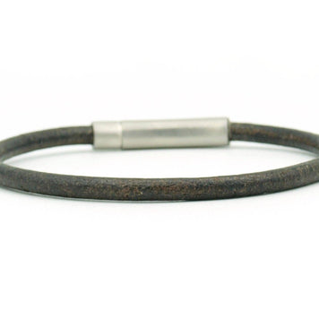 Lombok brun - 4 mm (argent ou or): Argent mat / Tour de poignet 19 cm (L)