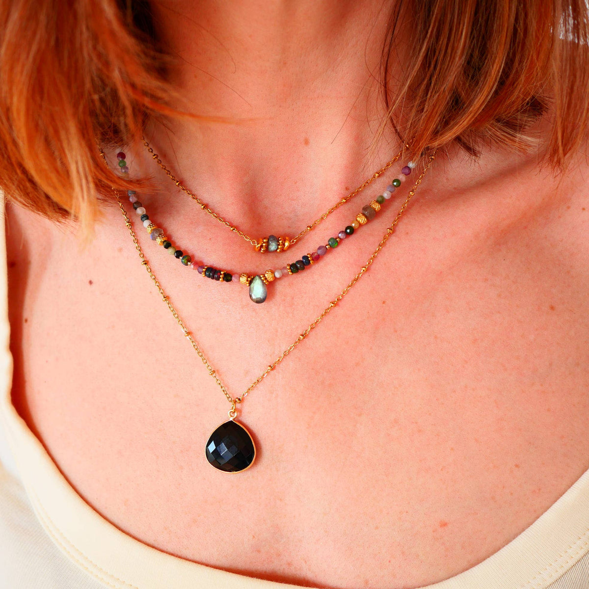 Collier Justine  Onyx Noir