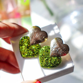 Boucles d'oreilles Coeur citron vert