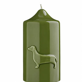 Bougie Relief Teckel Olive 8 x 15 cm, Engels Kerzen