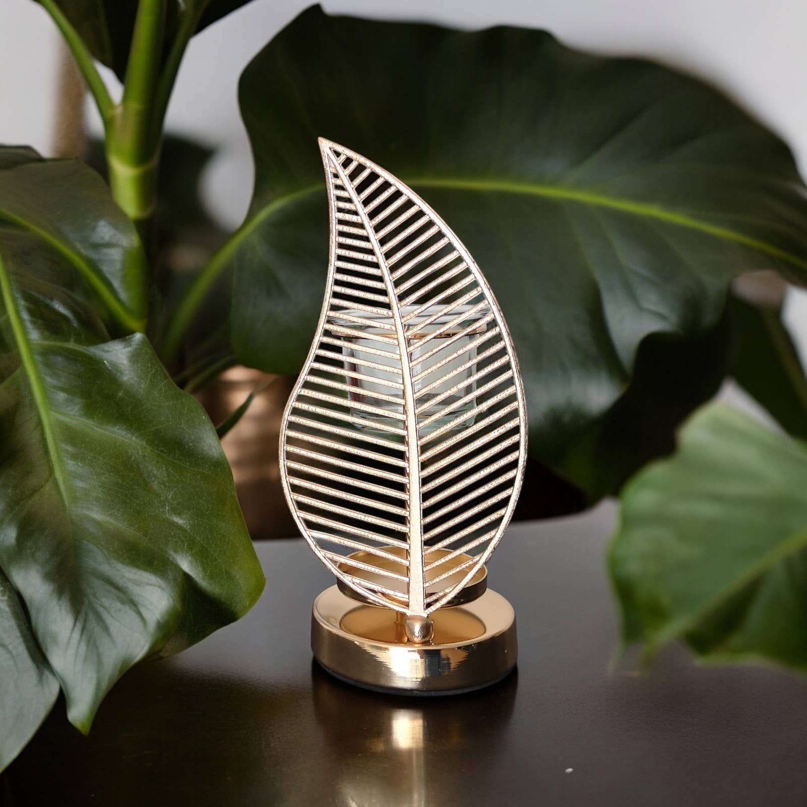 Brûleur à Huile et Fondant Parfumé Palme métal et céramique
