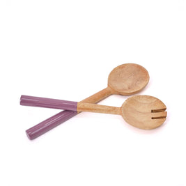 Couverts à salade KISHA en bois de manguier: Sauge / OS